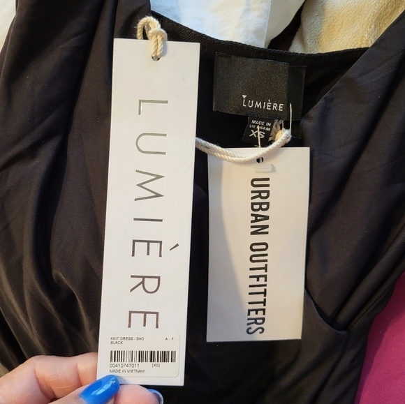 NWT Urban Outfitters Lumiere Mini Black Dress Large - Picture 7 of 14